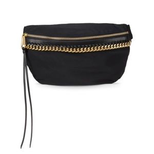 Rebecca Minkoff - Black Half Moon Nylon with Gold Chain Belt Bag